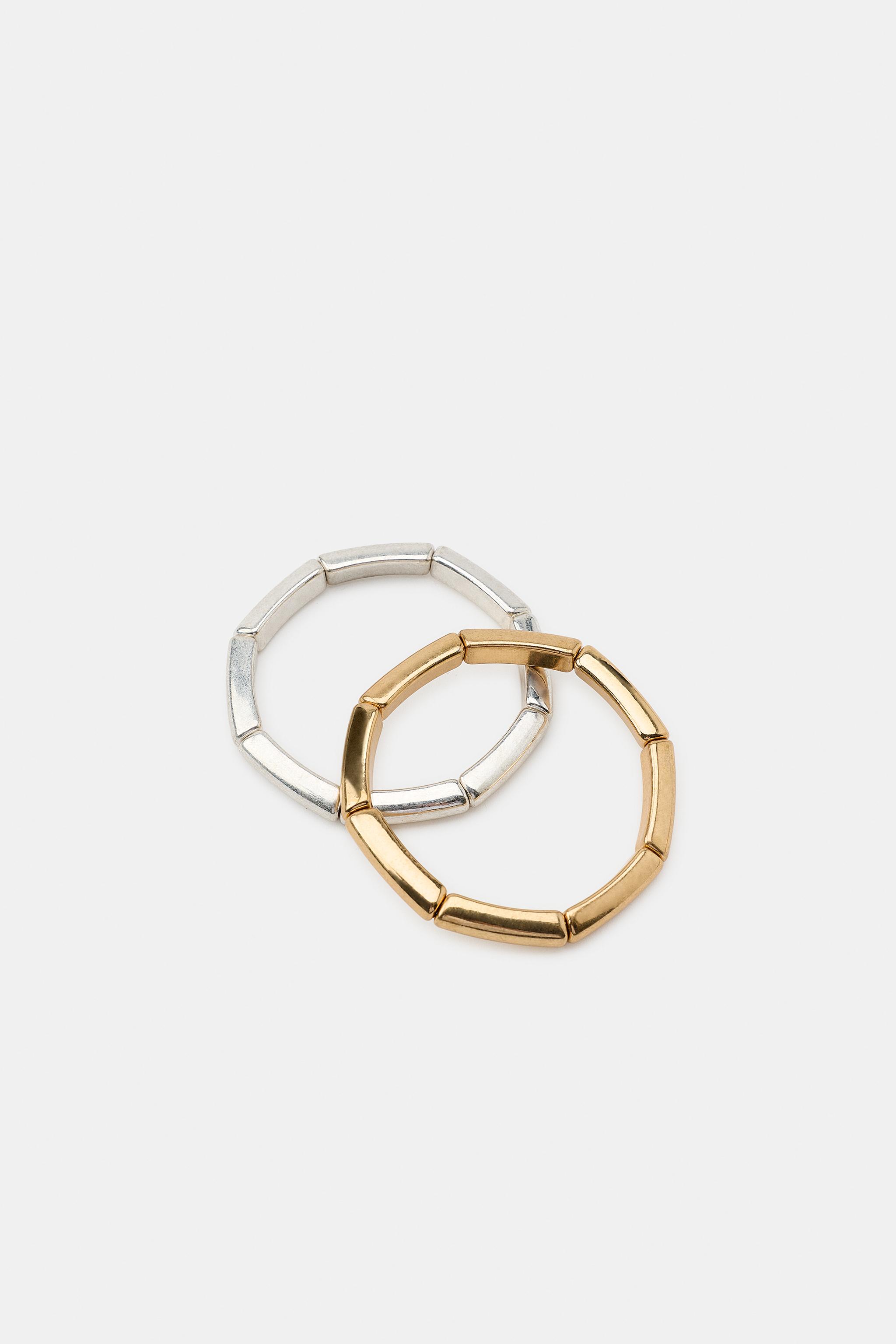 LOT DE 4 BRACELETS ÉLASTIQUES COMBINÉS
